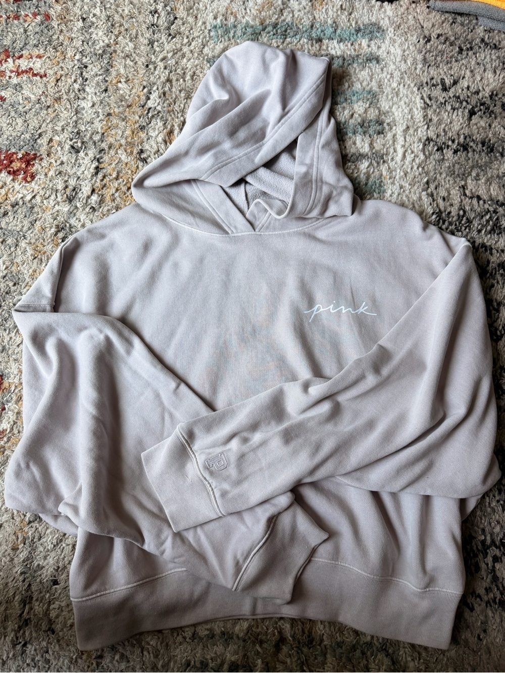 PINK Victoria's Secret Light Mauve Cozy Logo Hoodie